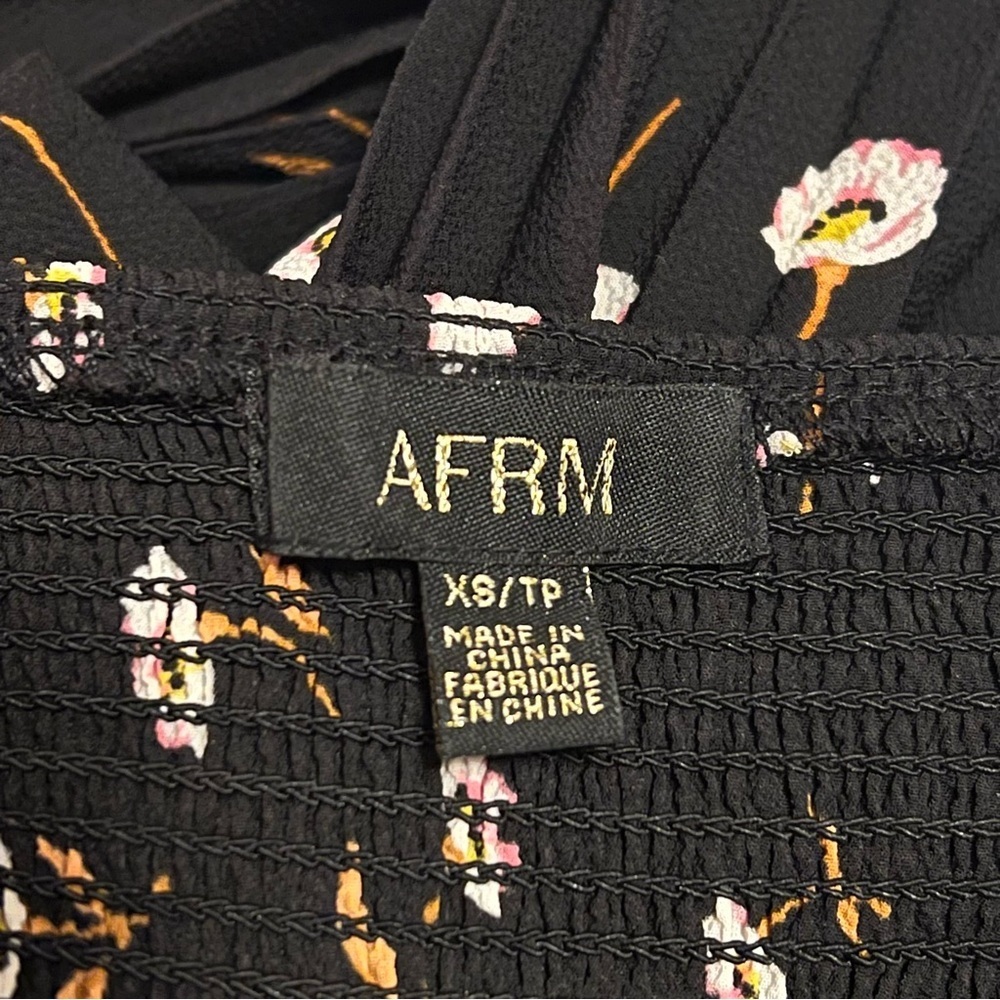 AFRM Zane Noir Spring Floral Open Back Midi Dress Size XS - Picture 11 of 15